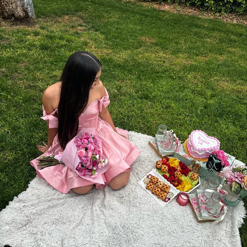 Elegant Pink Off-Shoulder Dress